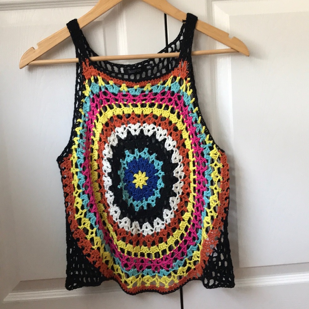 Knit rainbow crop top